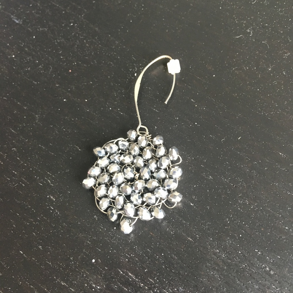 Kim Min Sun Crystalized Silver Dangle Earrings